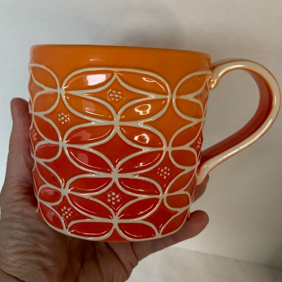STARBUCKS | Embossed Orange and Red Mug / Cup - Picture 4 of 8